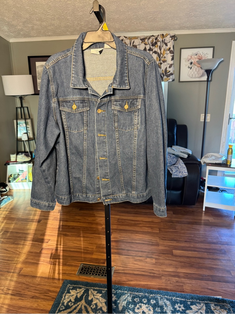 Classic Plus Size Dark Blue Denim Jacket